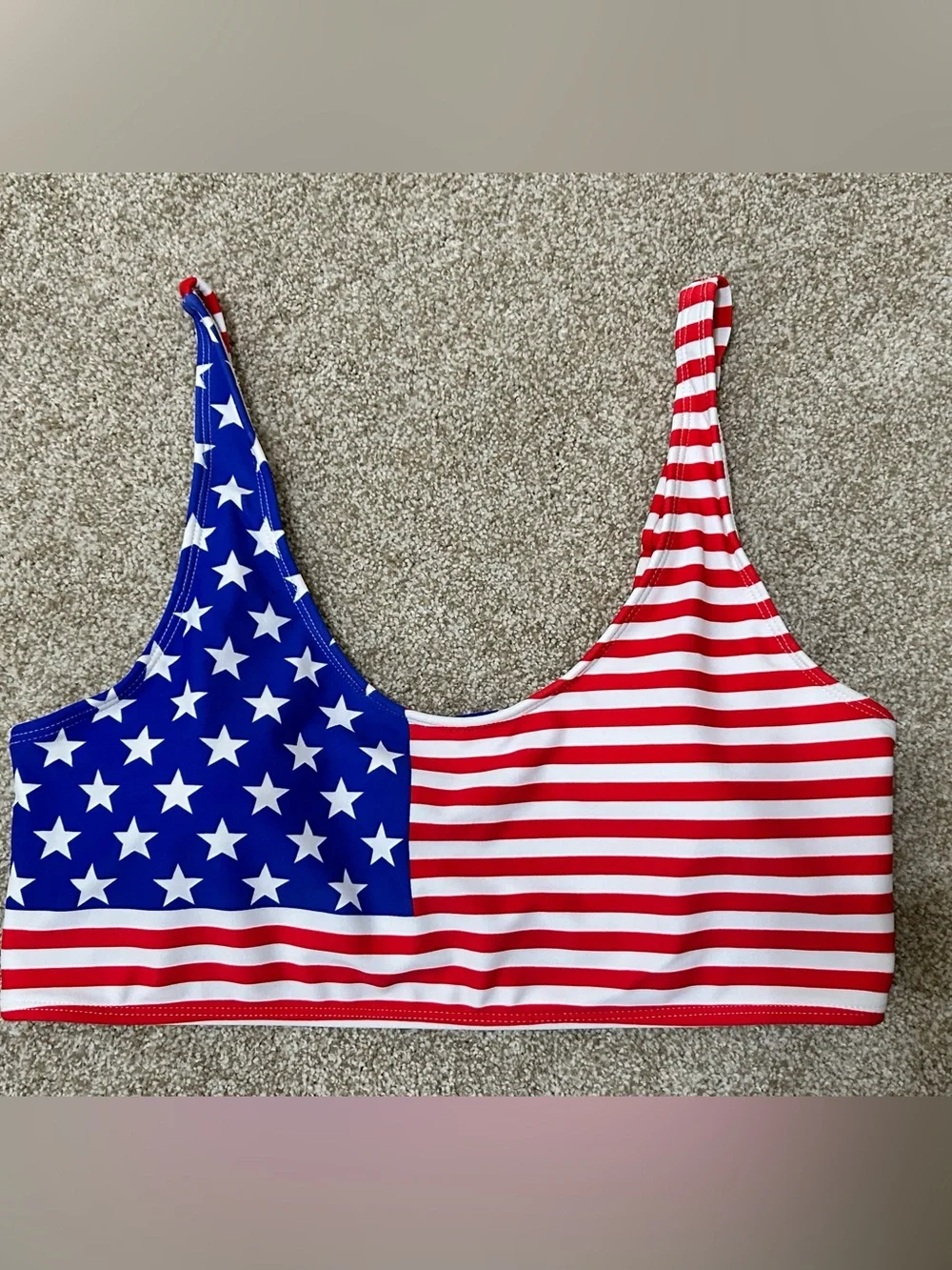 Xhilaration Red, White & Blue Striped Bikini Top americana july 4th celebration - Picture 1 of 5